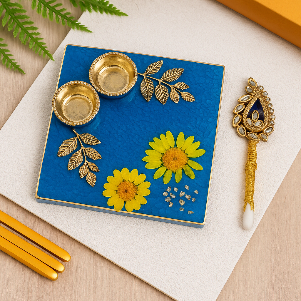 Thali with Stick Square 4"