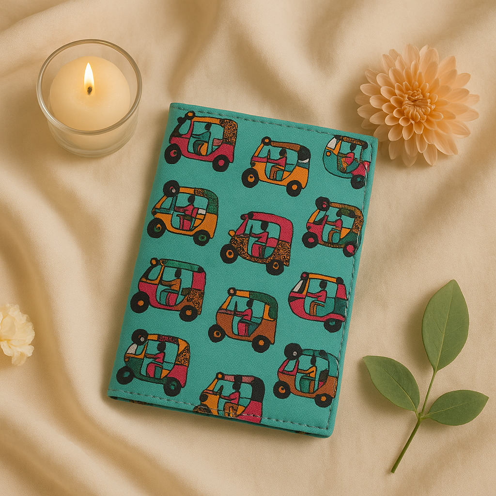 Fabric Passport Cover - Auto Rickshaw
