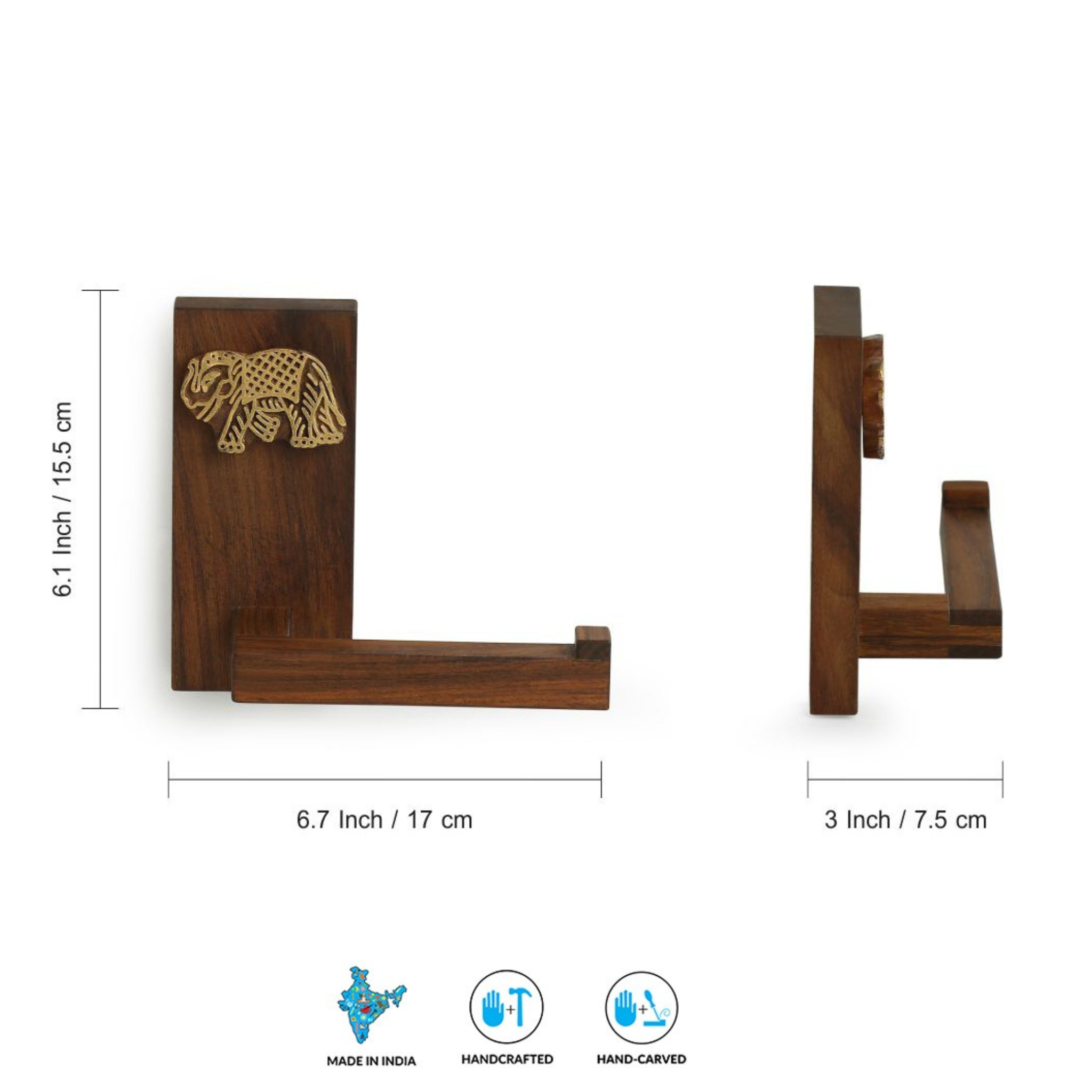 Hand-carved Bath Tissue Roll dispenser