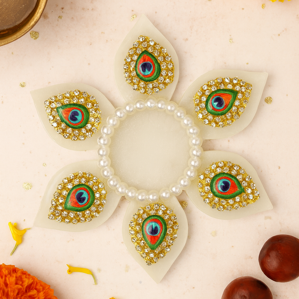 Diya / T Light Holder / Coin Platter 4" -Flower