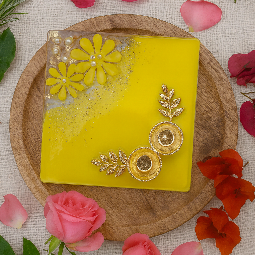 Thali Square 3D Flower 6"