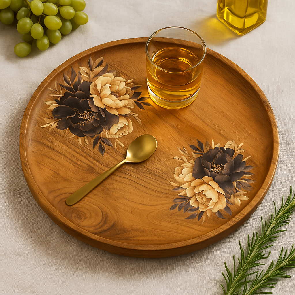 Printed Wooden Platter - Round