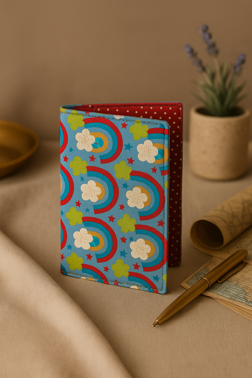 Fabric Passport Cover - Rainbow