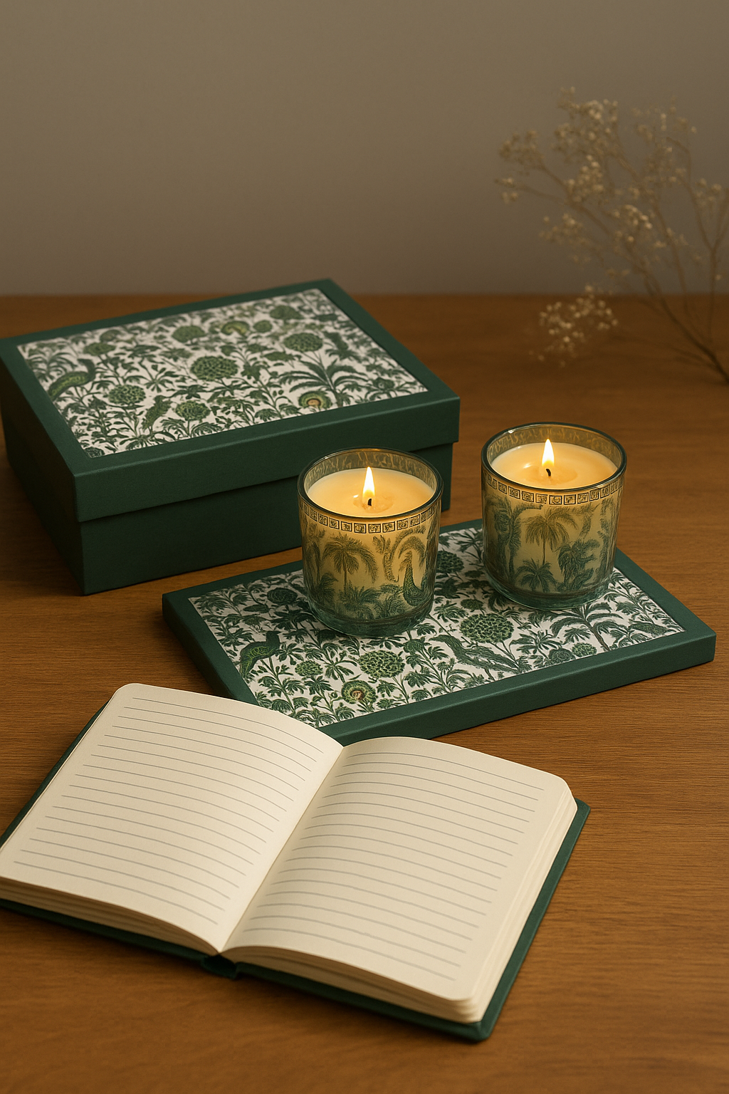Set of Diary and Candles