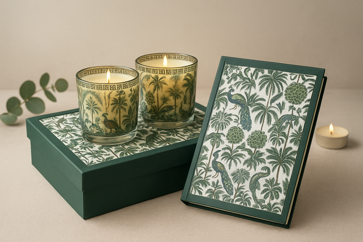 Set of Diary and Candles