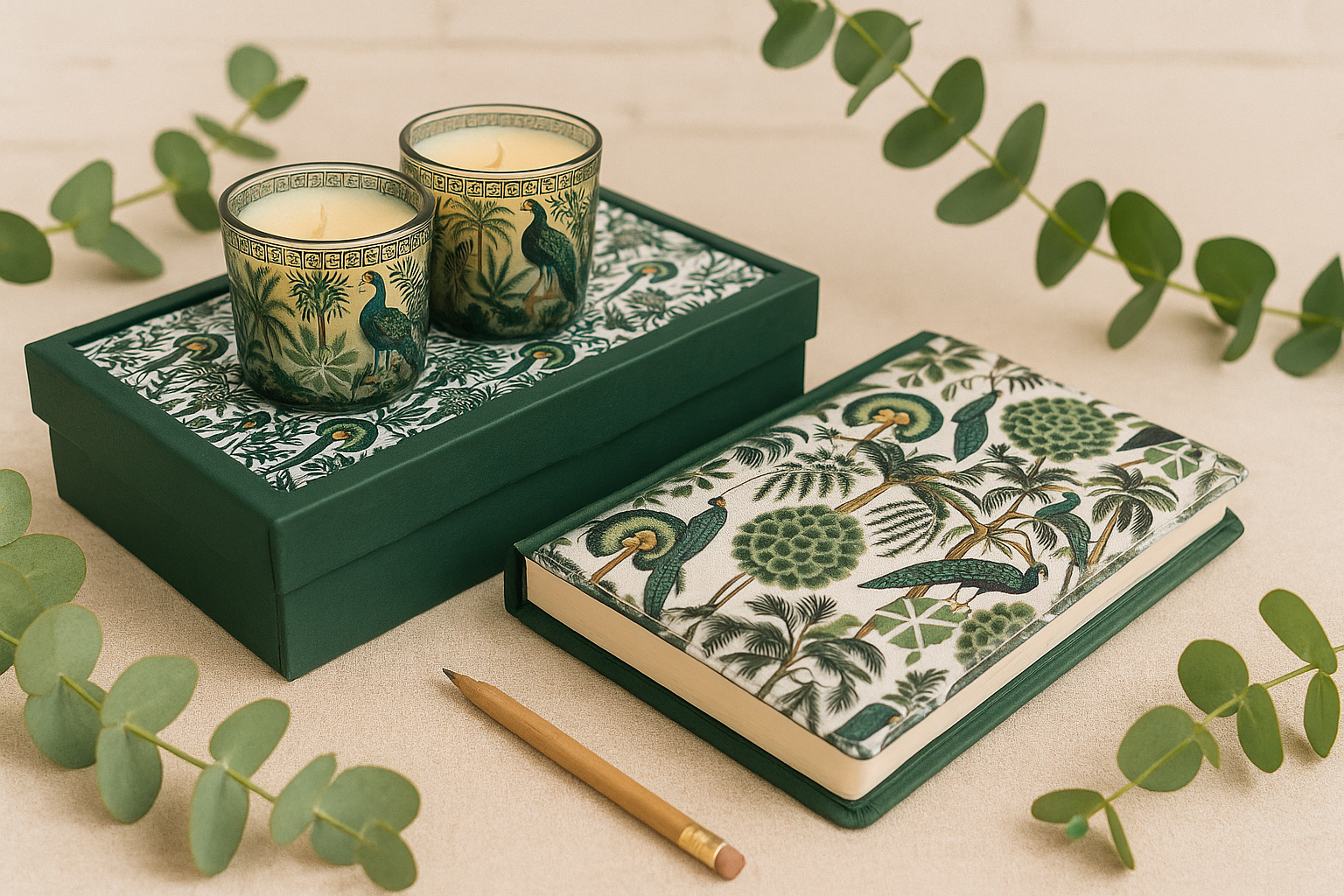 Set of Diary and Candles