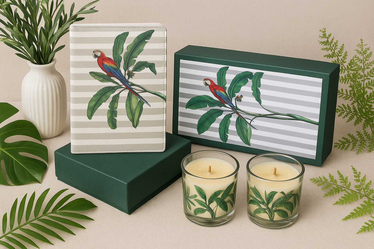 Set of Diary and Candles