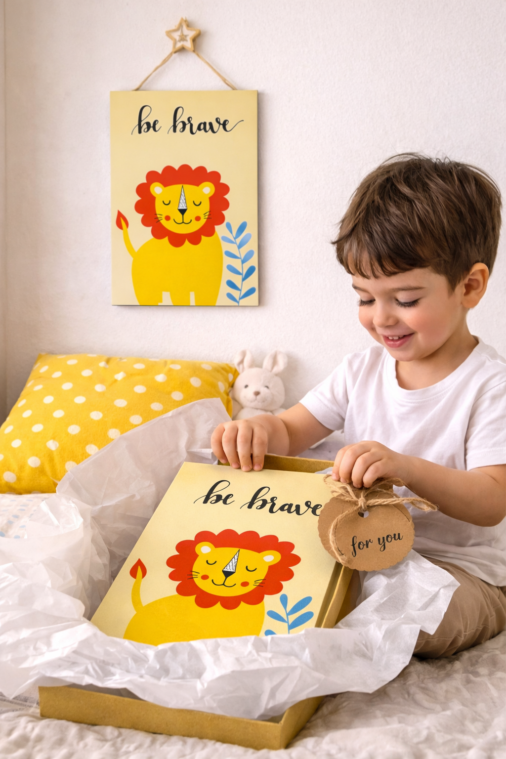 Kids Motivational Wall Art Boards | Wooden Nursery & Playroom Decor with Damage-Free Wall Mount (7” x 12”)