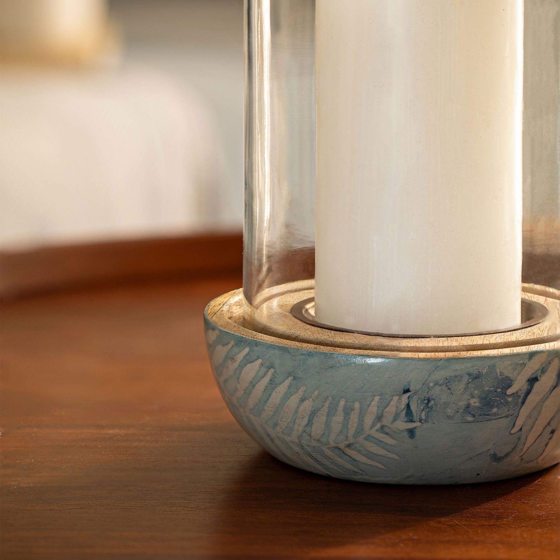 Candle Holder - Glass & Botanical motifs