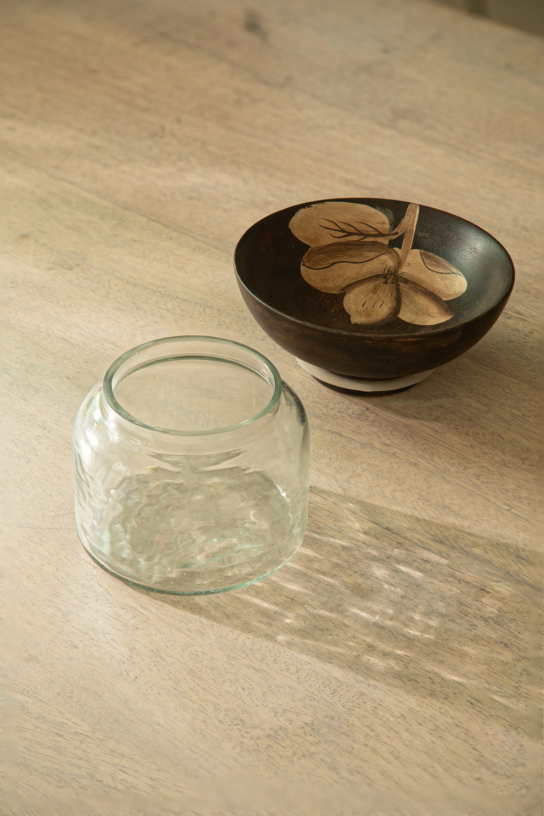 Glass Jar with Wooden Nut Bowl - Kashi