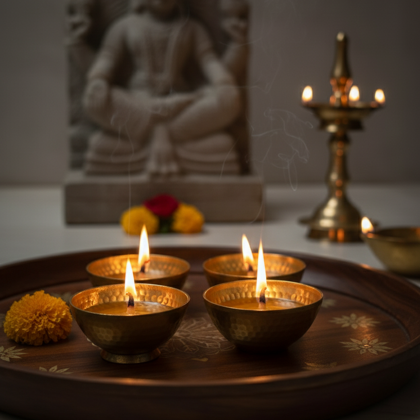 Gift Box of Brass Diya (Set of 4)