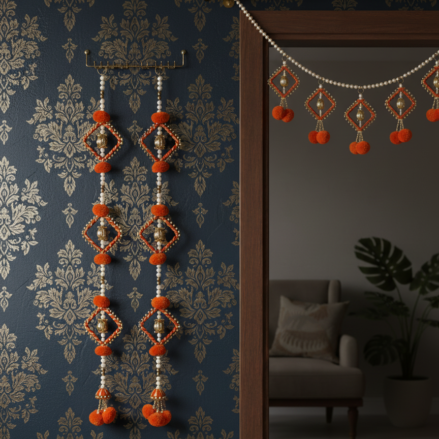 Pom Pom Hanging (Orange)