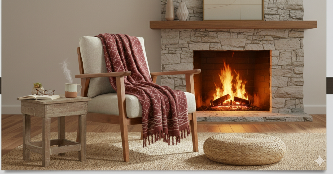 Hand Knitted/Woven Throw | 50" x 60" | 100% Cotton