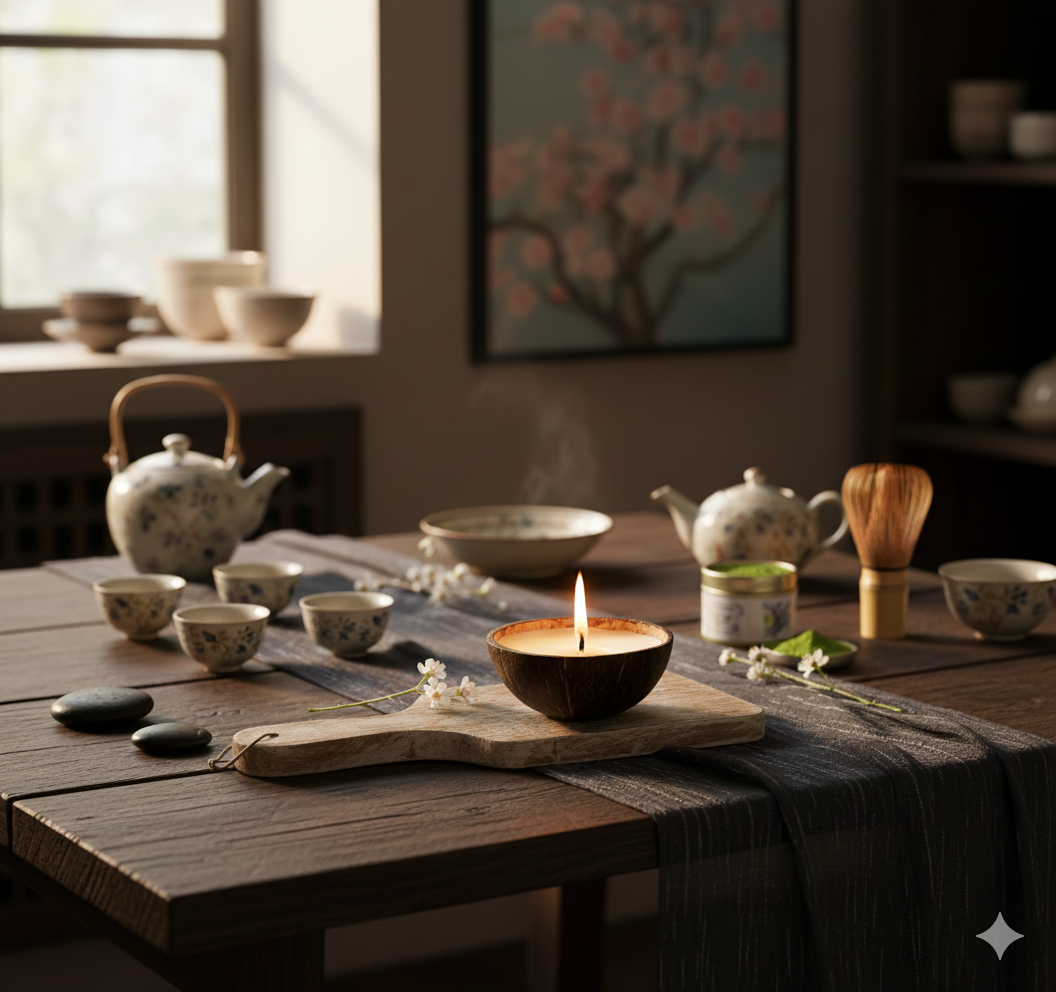 Handcrafted Coconut Shell Candle – Natural, Eco-Friendly Décor