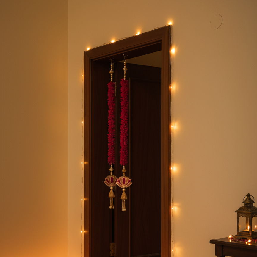 Leo Traditional Hanging (Magenta with Lotus and Drop)