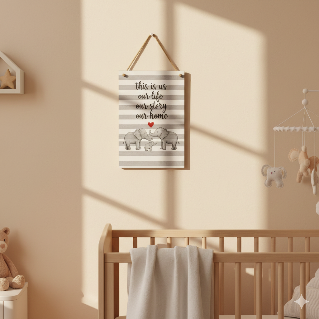 Kids Motivational Wall Art Boards | Wooden Nursery & Playroom Decor with Damage-Free Wall Mount (7” x 12”)