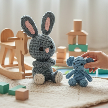 Crochet Friend - Curtain Tie Bunny