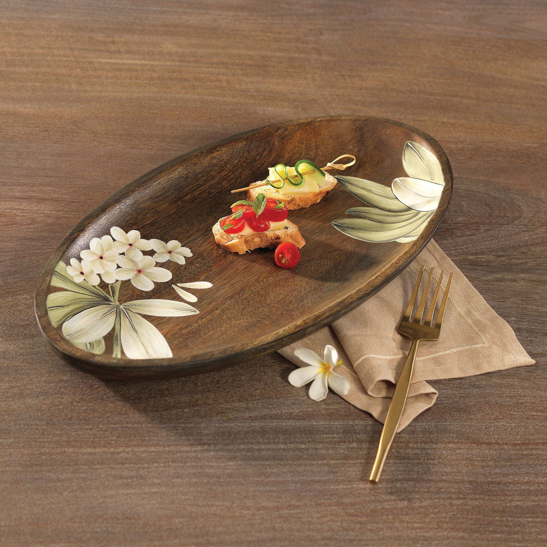 Oval Platter - Auragold Flower