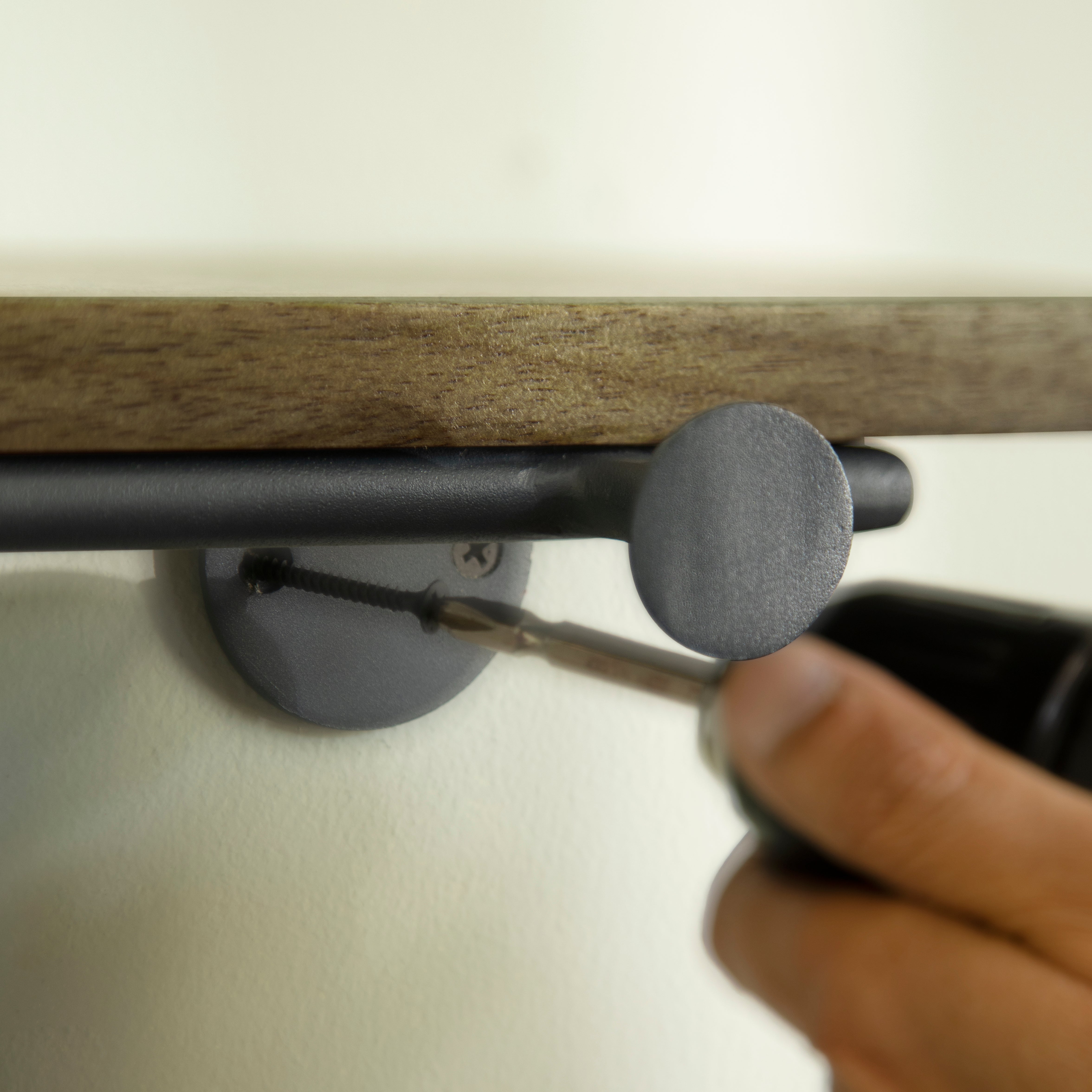 Wooden Wall Shelf with 5 hooks- Crave