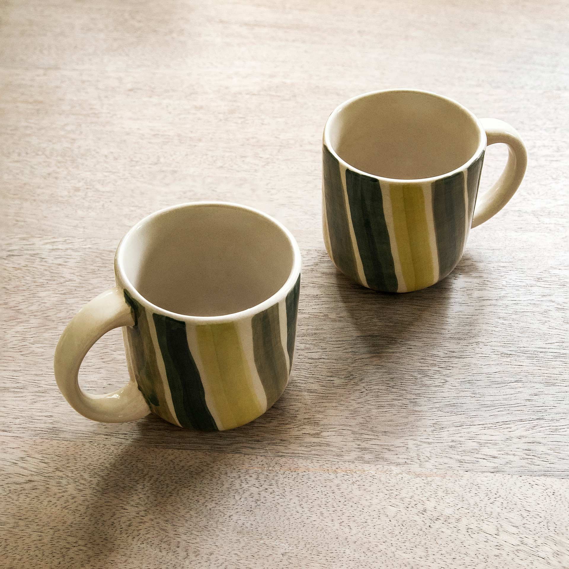 Coffee/Tea Cup - Olive Stripes
