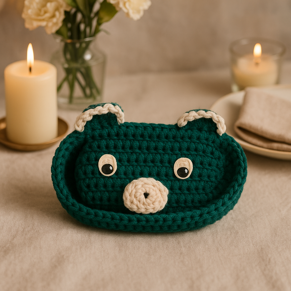 Crochet Bedside Holder (Specs, Jewellery, Medicine, Cup)