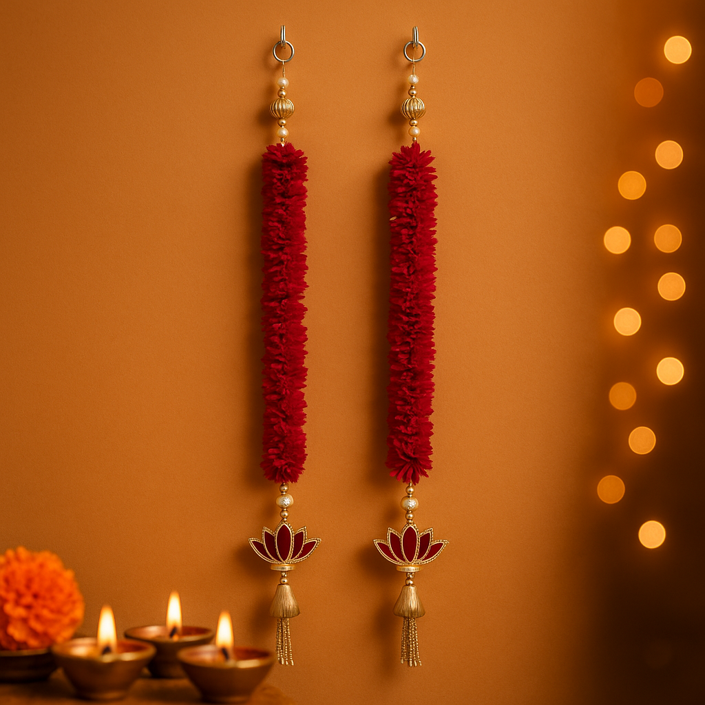 Leo Traditional Hanging (Magenta with Lotus and Drop)