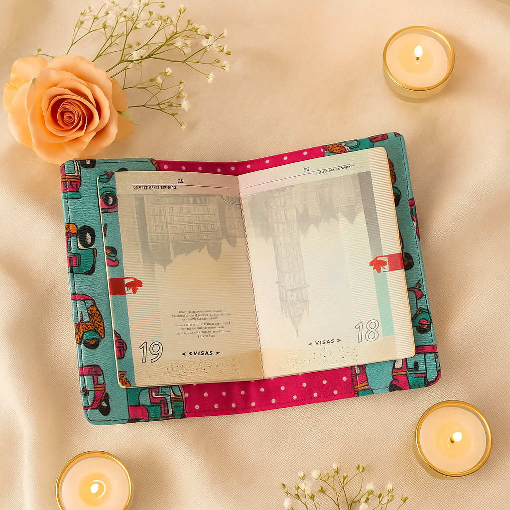 Fabric Passport Cover - Auto Rickshaw