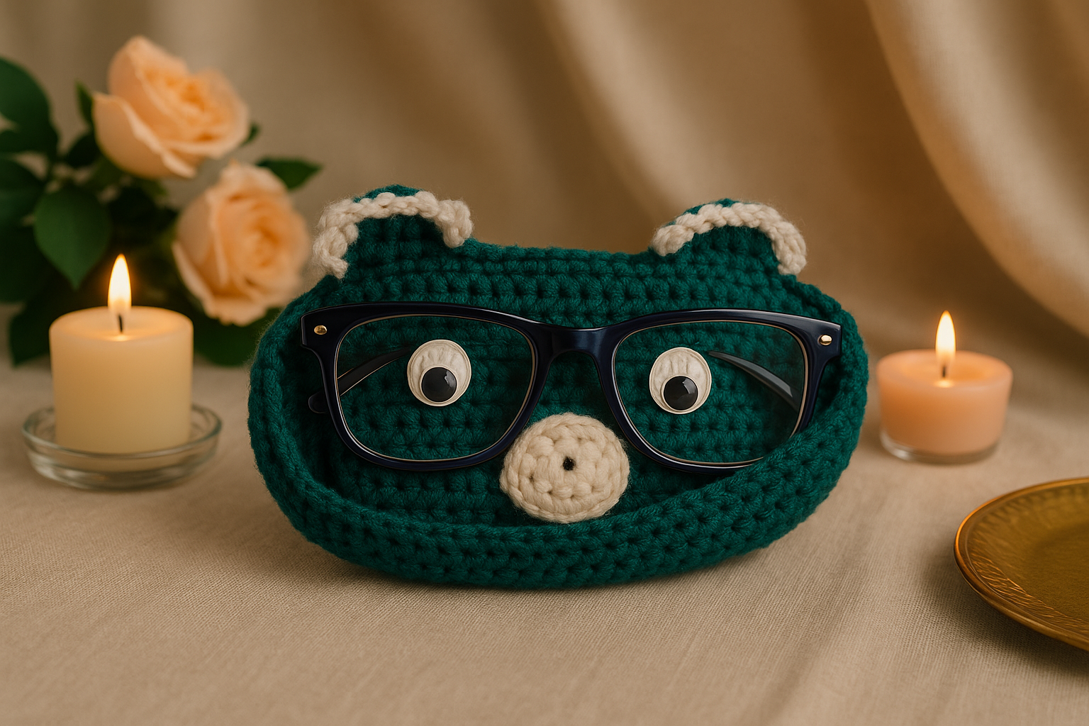Crochet Bedside Holder (Specs, Jewellery, Medicine, Cup)