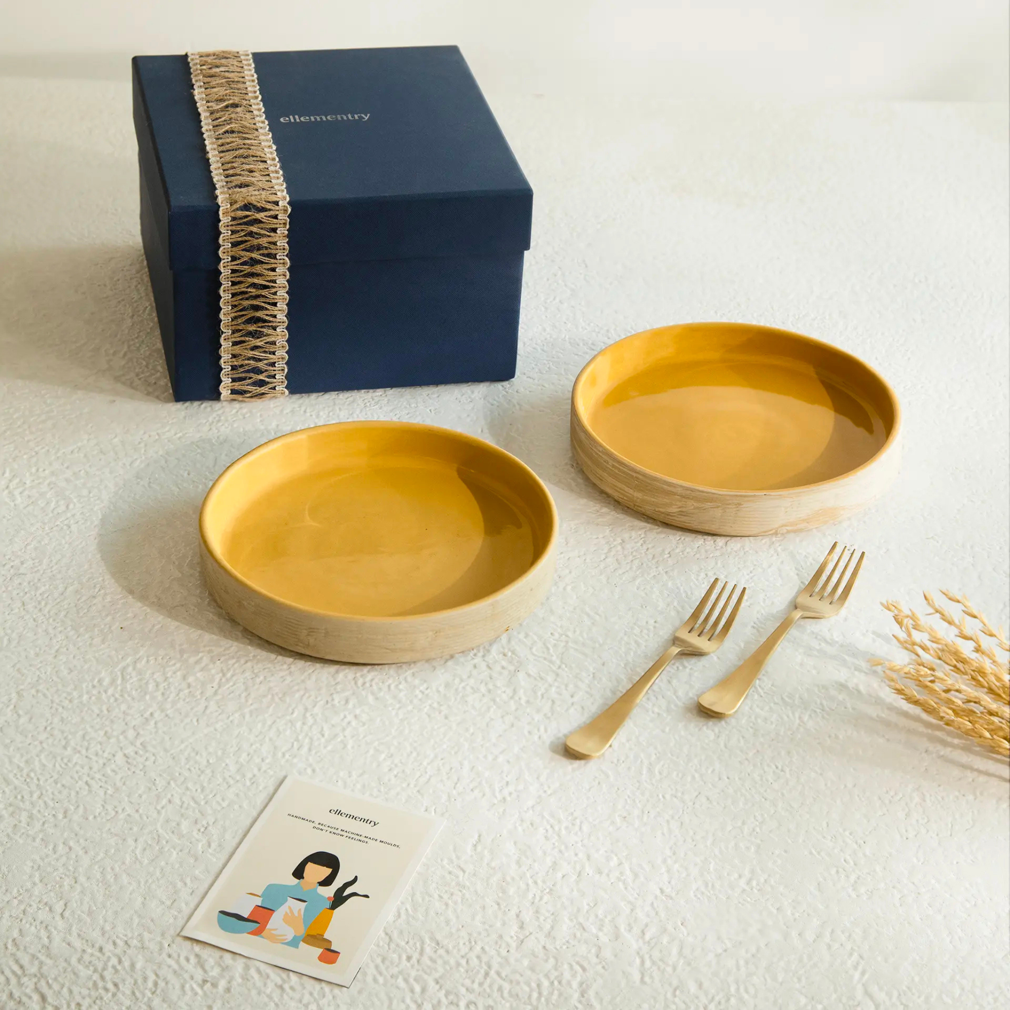 Pasta Plate x Cutlery Gift Box Set - Sunbeam