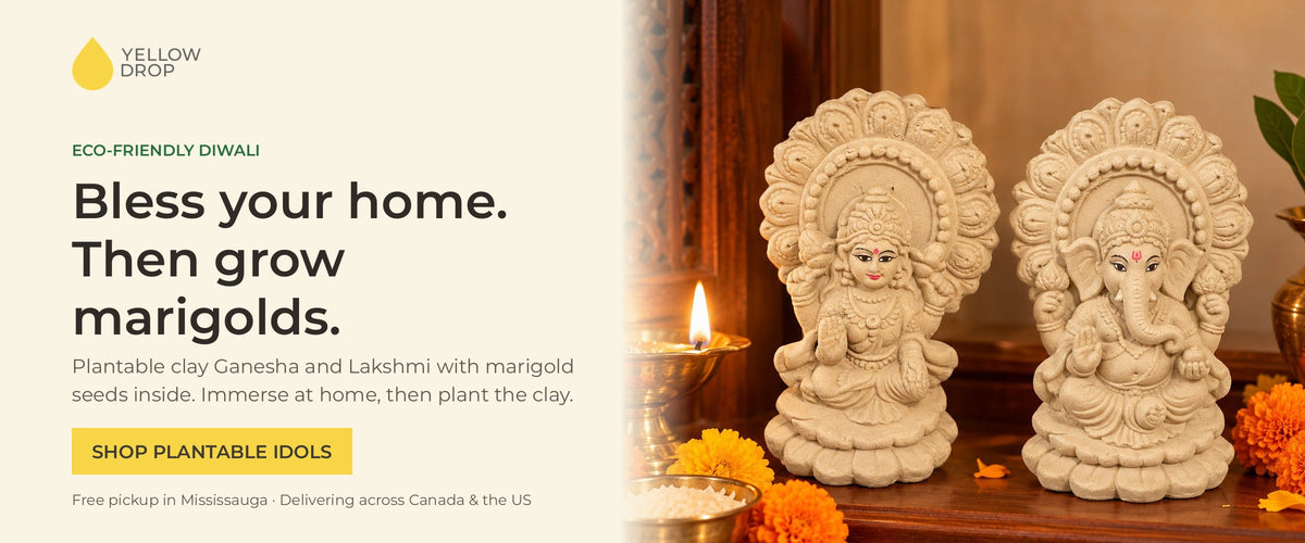 Plantable Lakshmi and Ganesha idols with marigold seeds