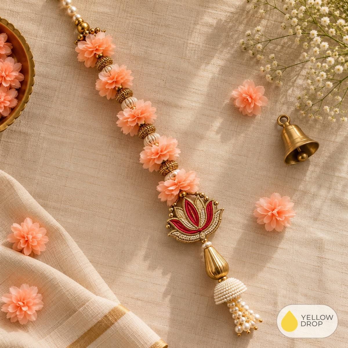 Peach Flower Hanging flat lay