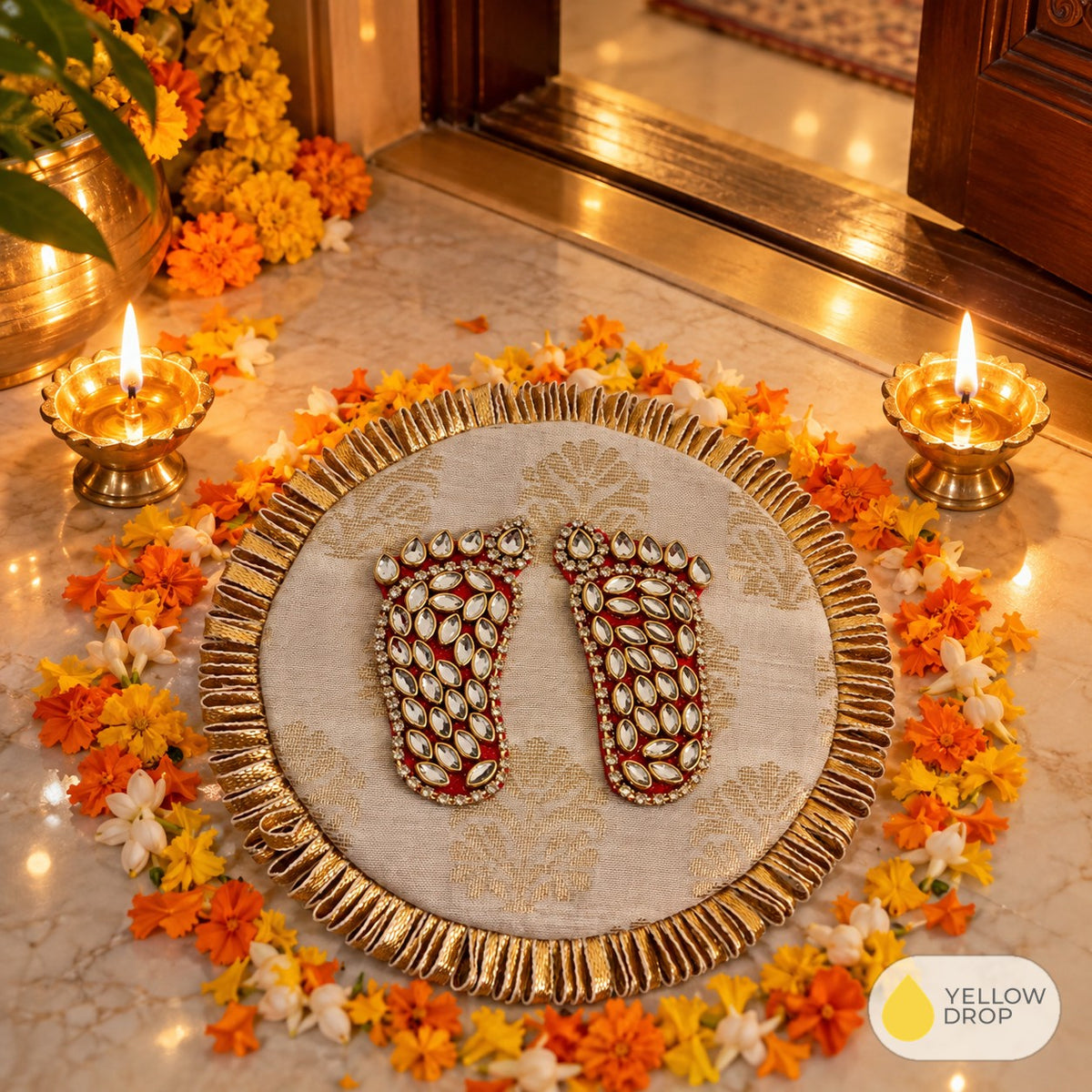 Festive Jeweled Footprints and Diyas