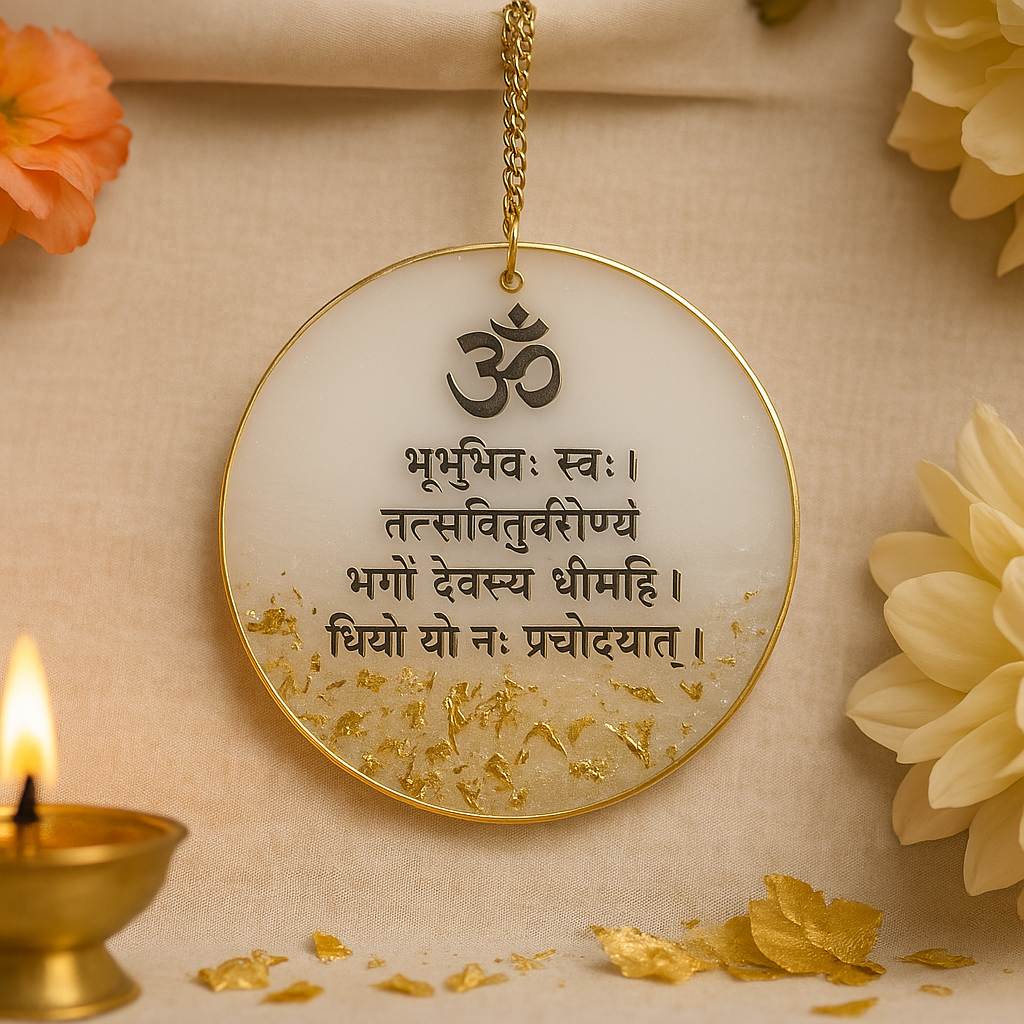 Mantra 6" Gayatri Mantra - White