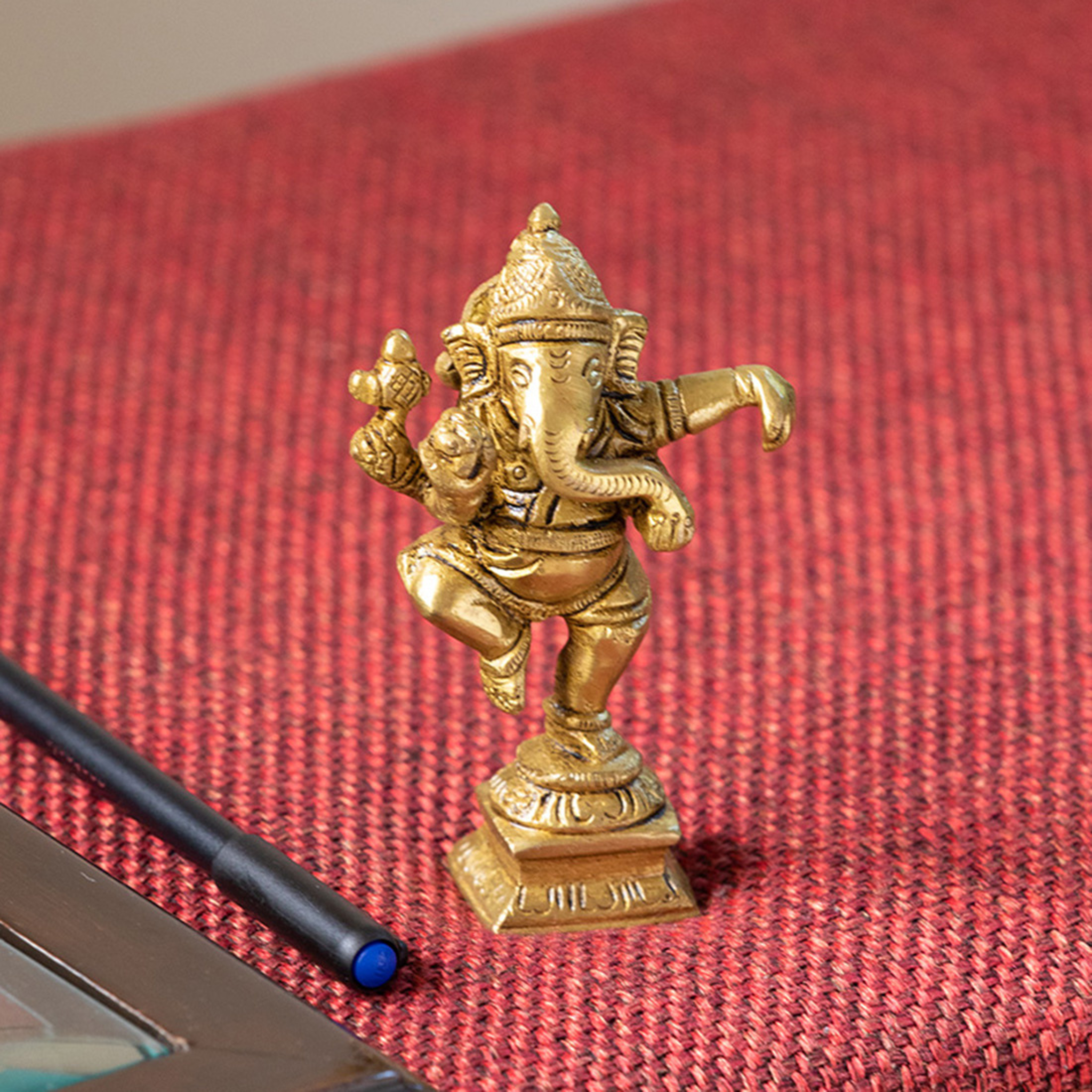 Dancing Ganesha (Hand-etched in Brass)