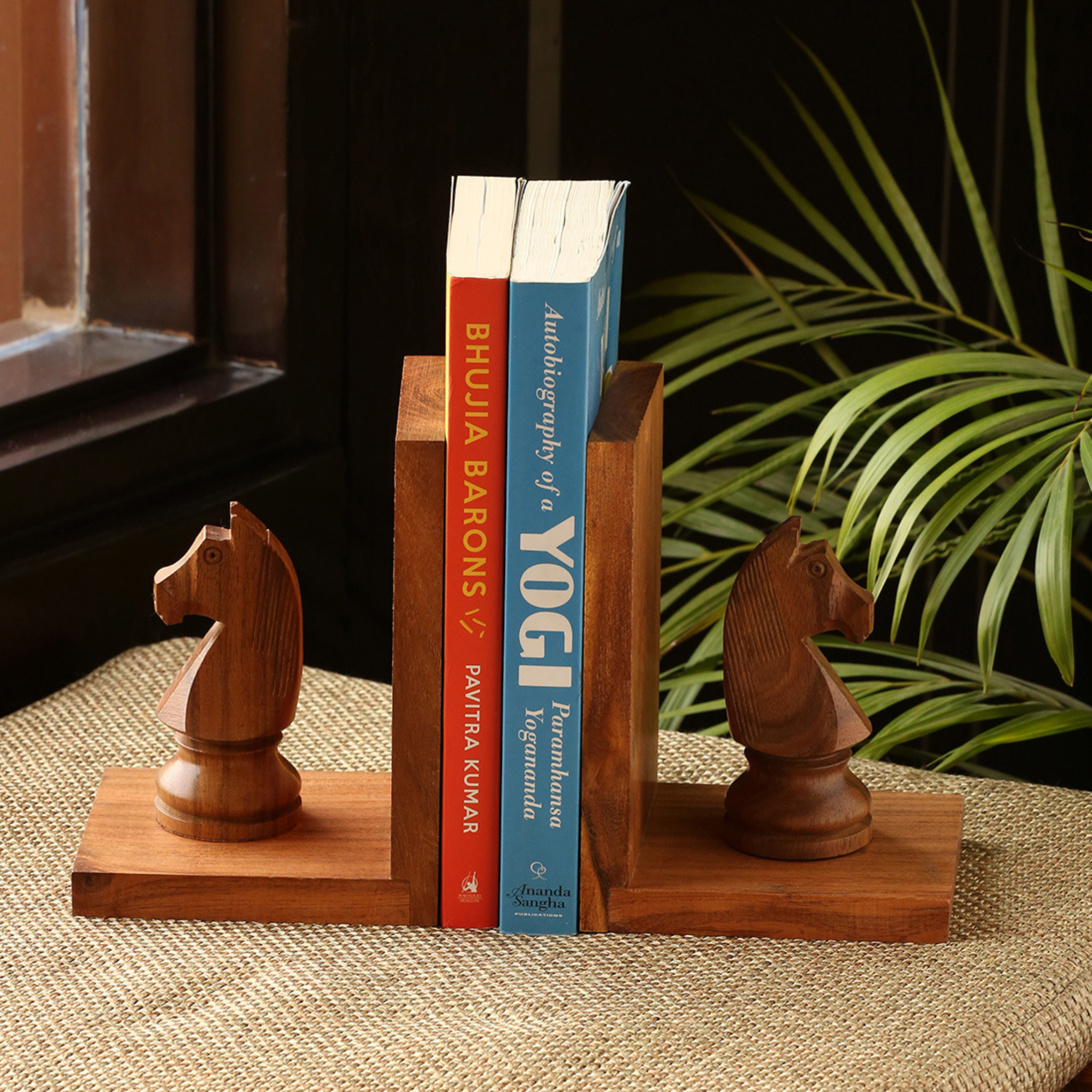 Hand-carved Book-ends - Chess Horse