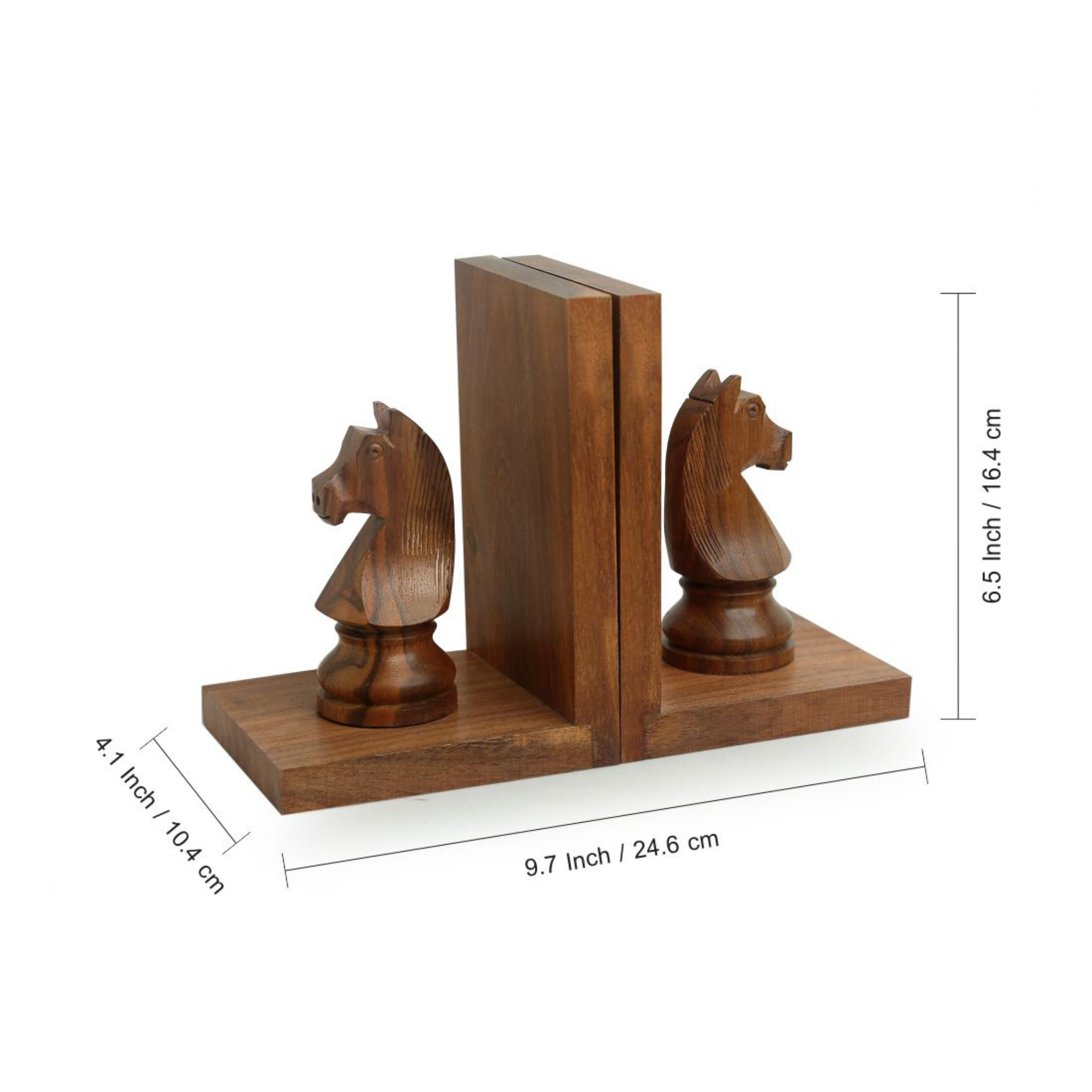 Hand-carved Book-ends - Chess Horse