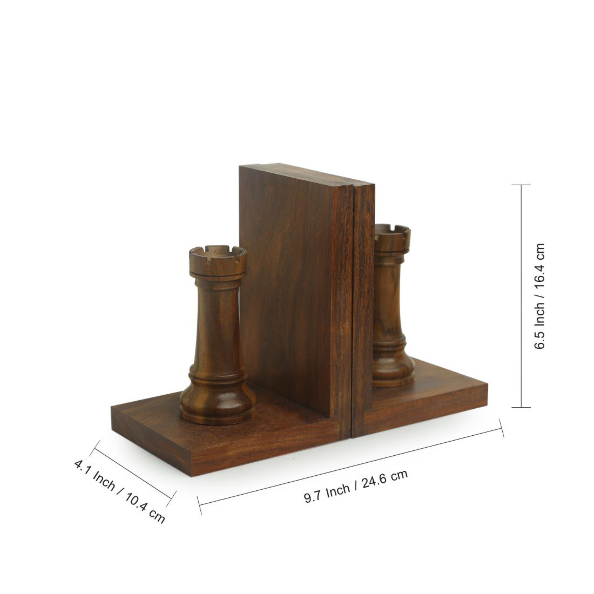 Hand-carved Book-ends - Chess Rook
