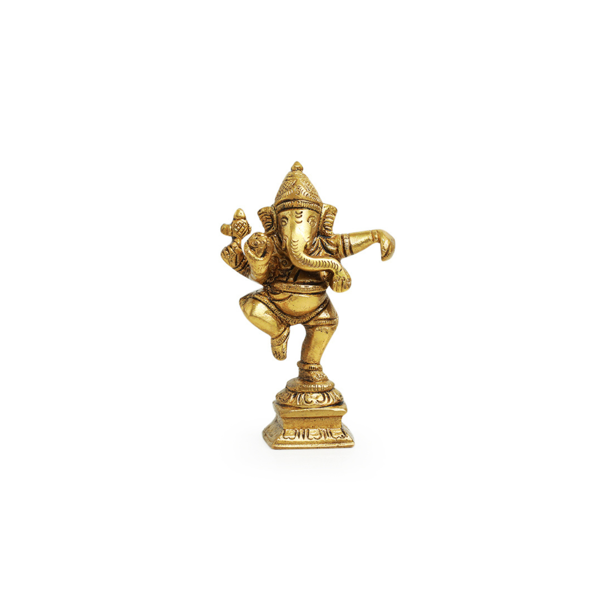 Dancing Ganesha (Hand-etched in Brass)