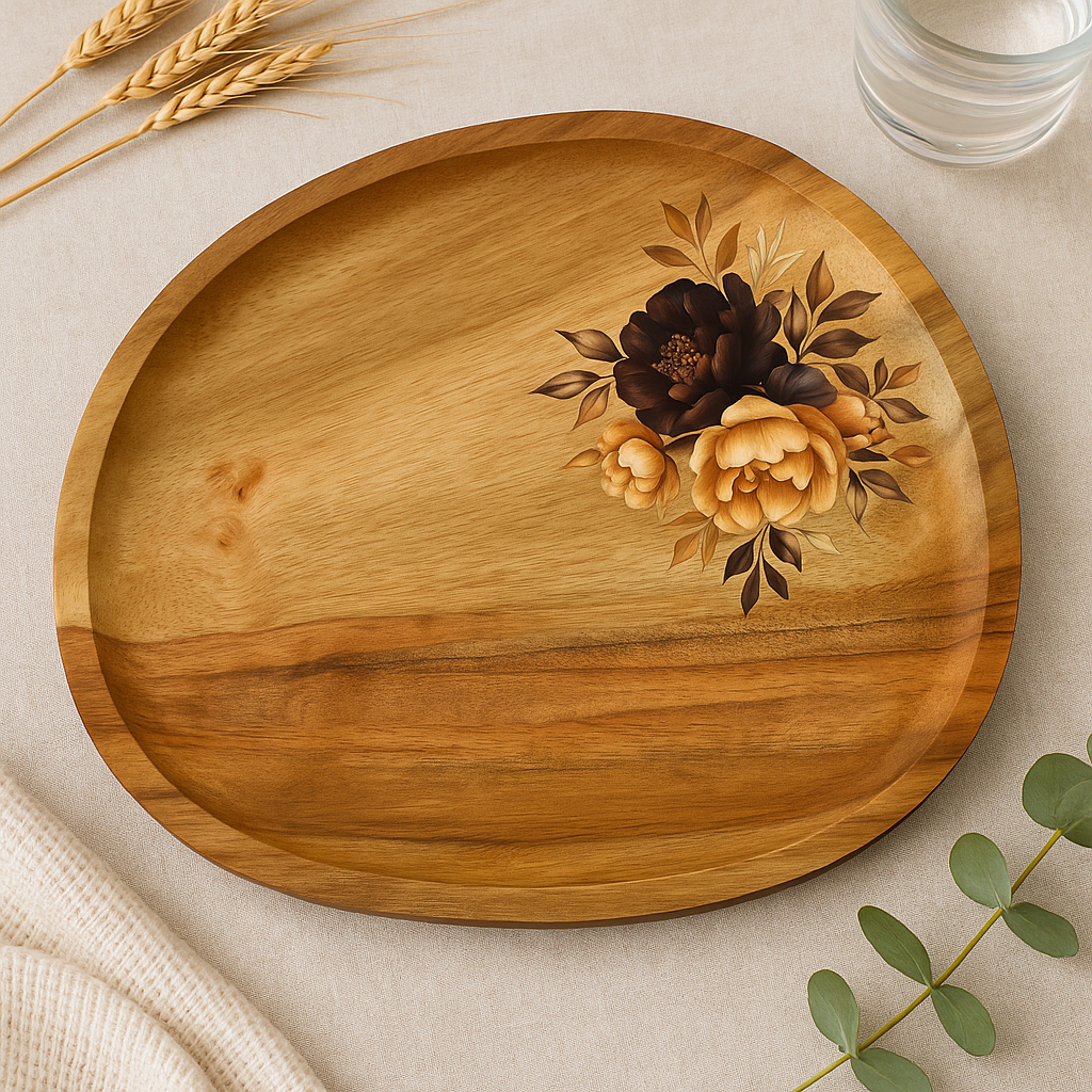 Printed Wooden Platter - Oval