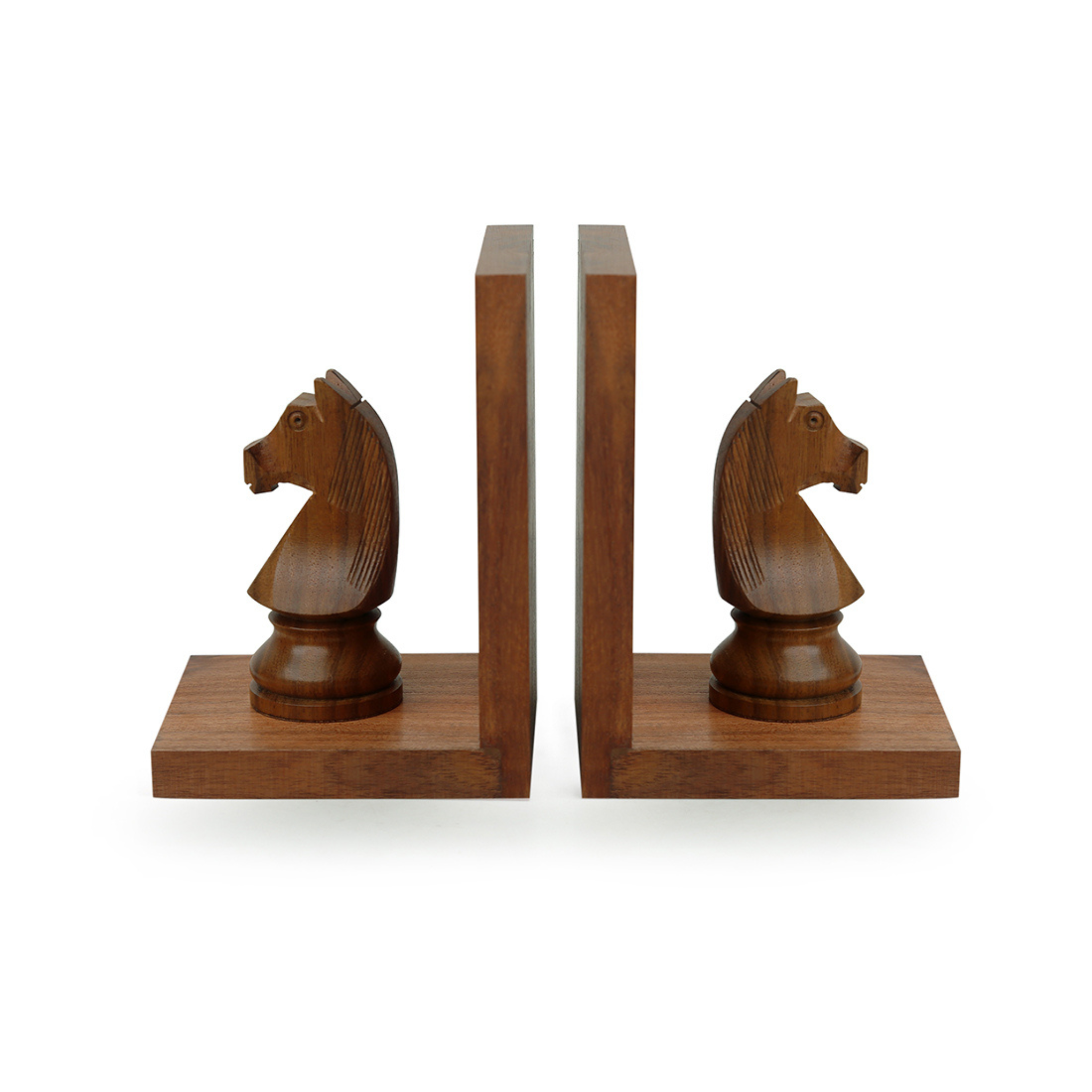 Hand-carved Book-ends - Chess Horse