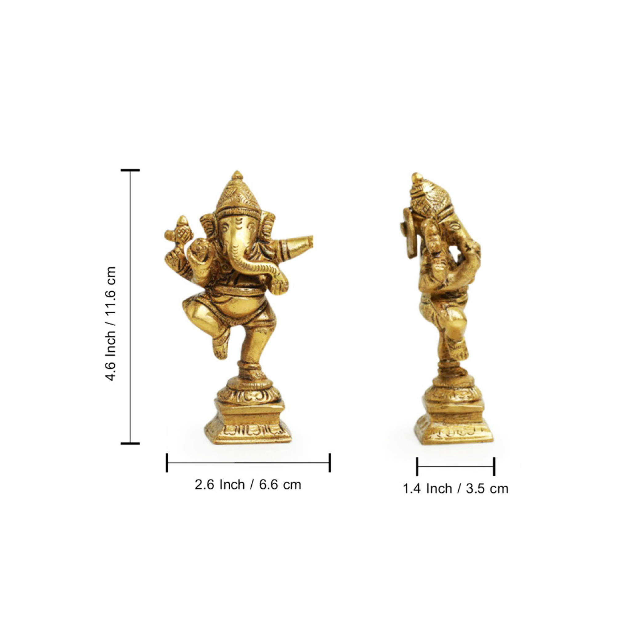 Dancing Ganesha (Hand-etched in Brass)