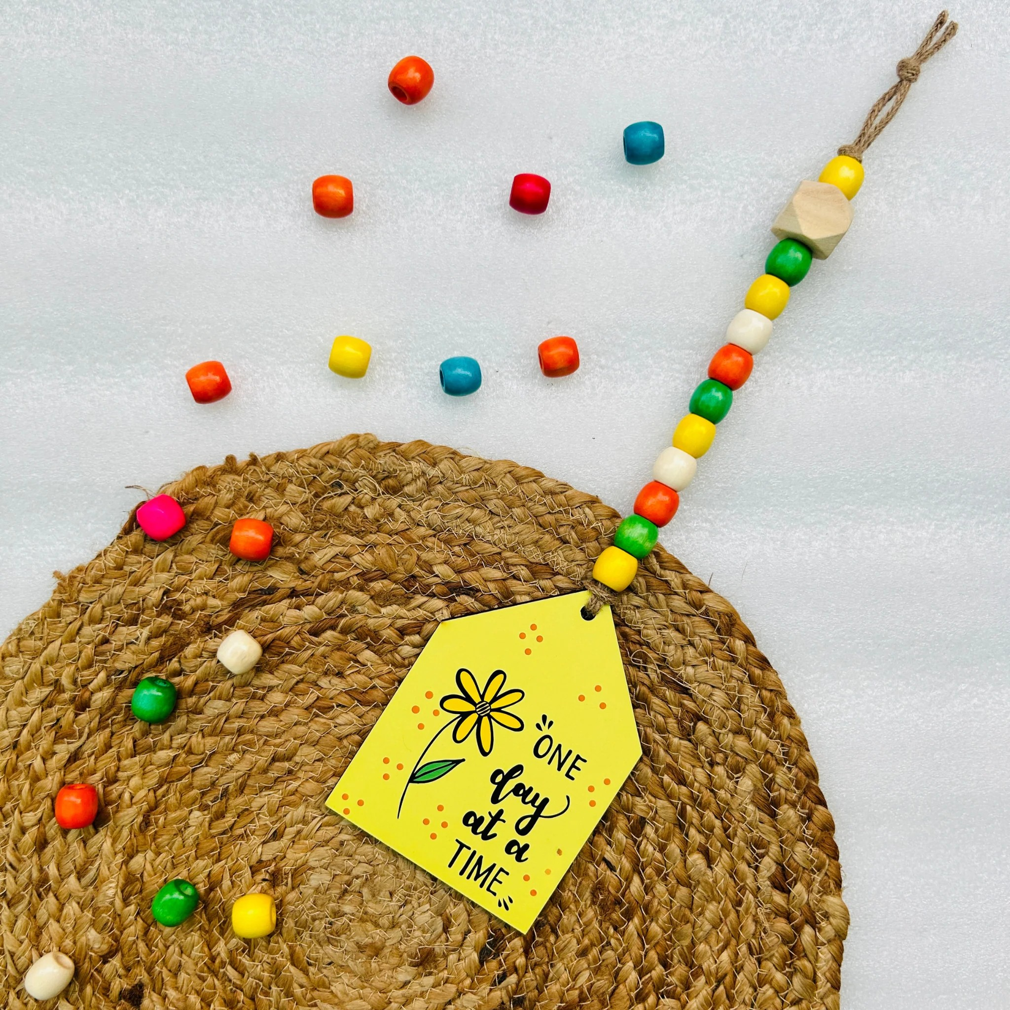 Wooden huts with beads