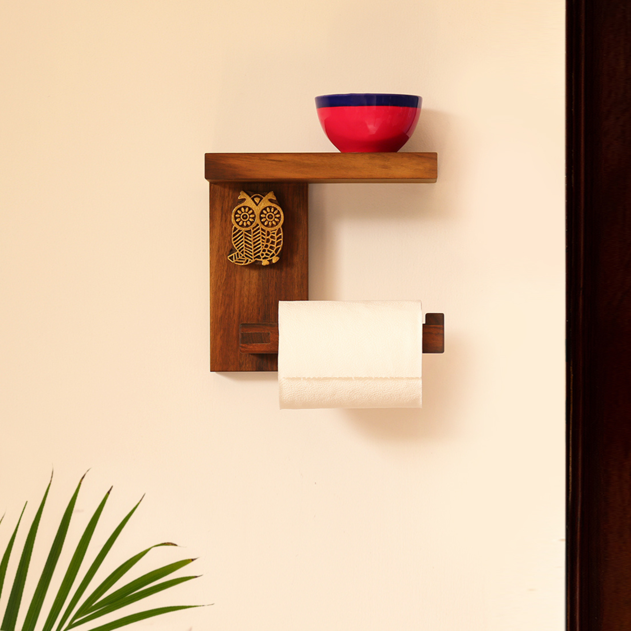Hand-carved Bath Tissue Roll dispenser