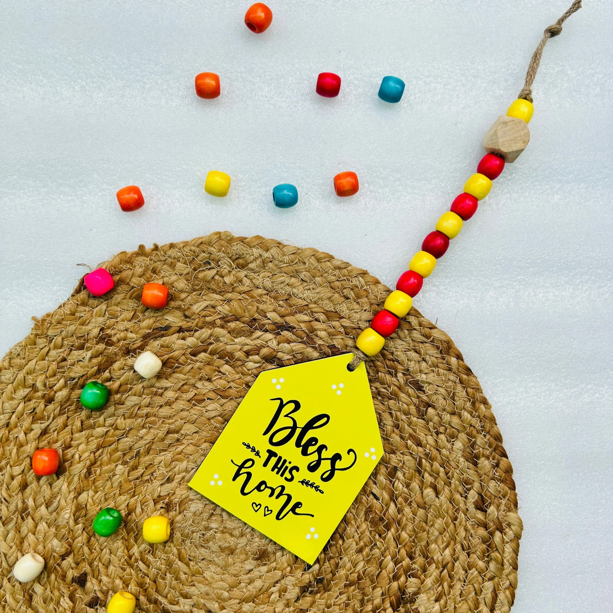 Wooden huts with beads