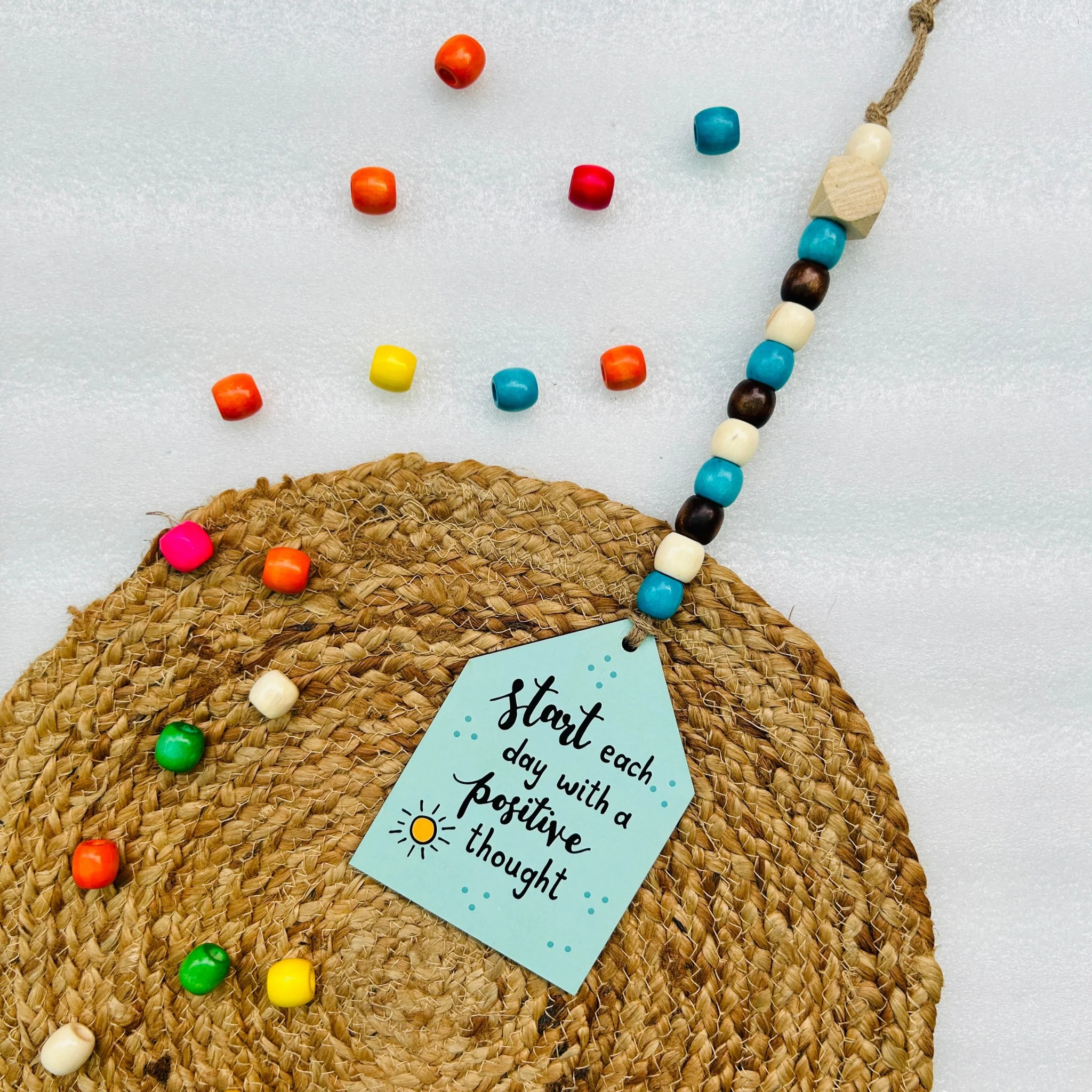 Wooden huts with beads