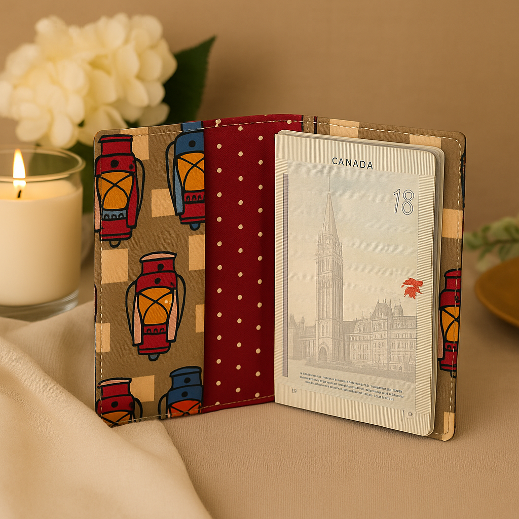 Fabric Passport Cover - Lantern Print
