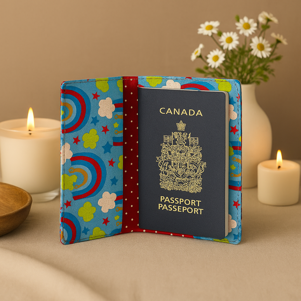 Fabric Passport Cover - Rainbow