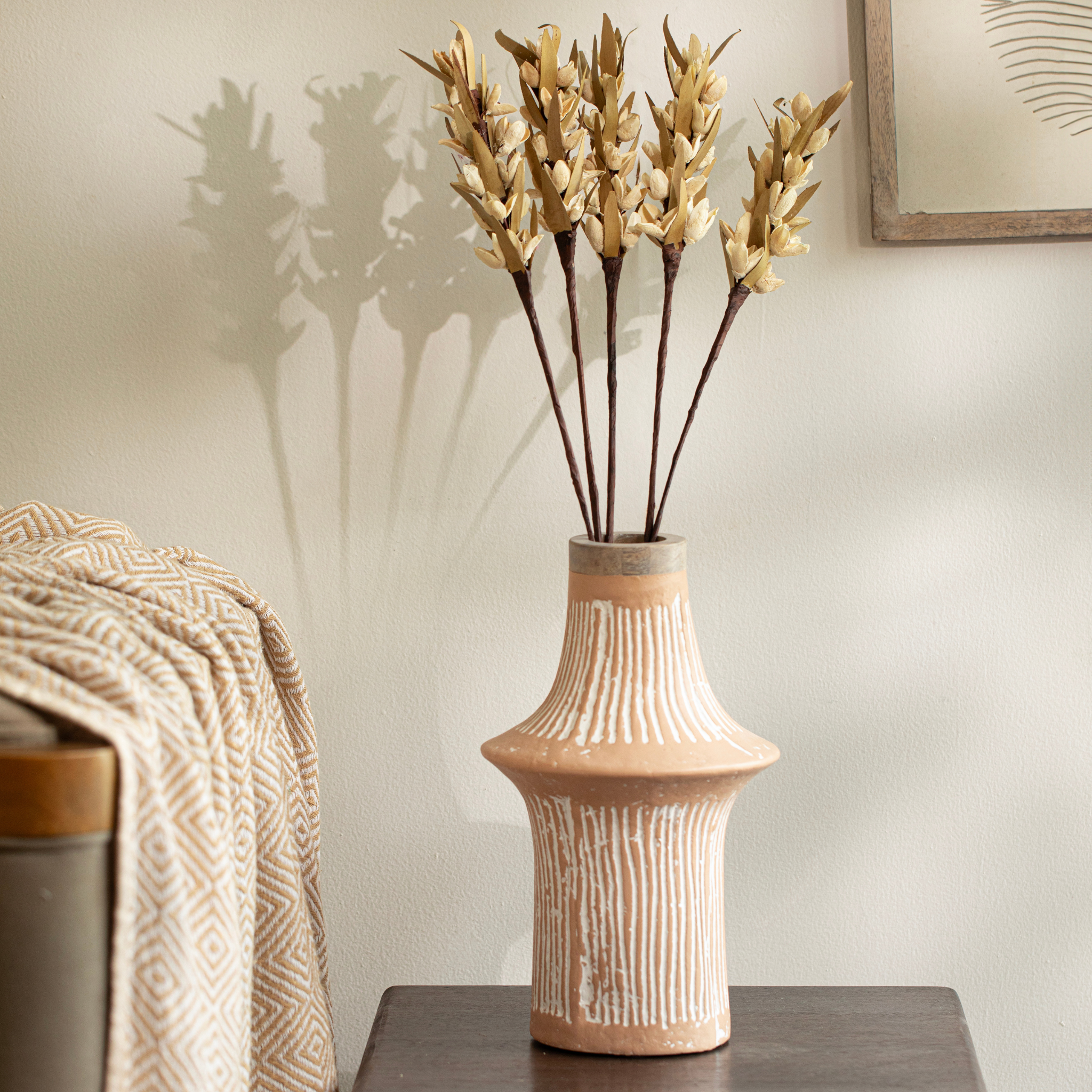 Vase with Dried Flowers Gift Bundle