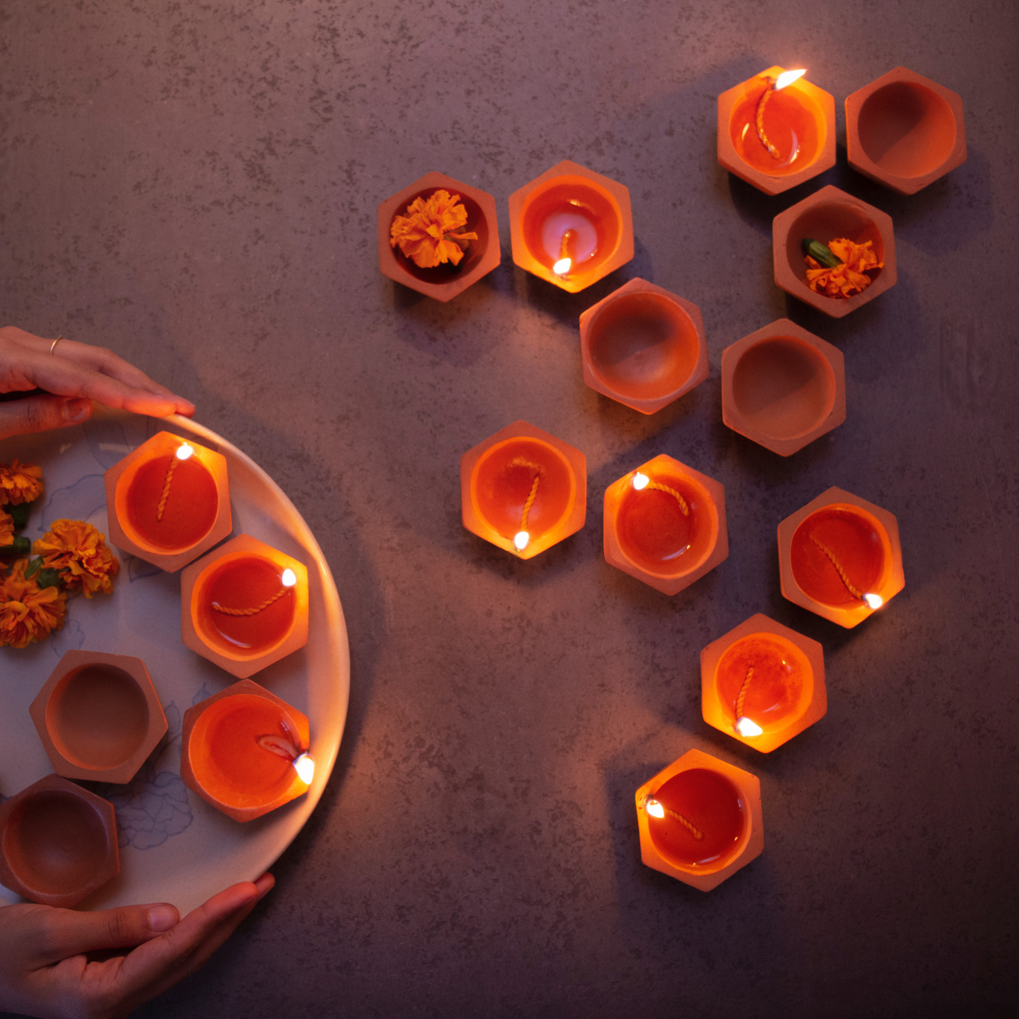 Diya set of 24 - Deep