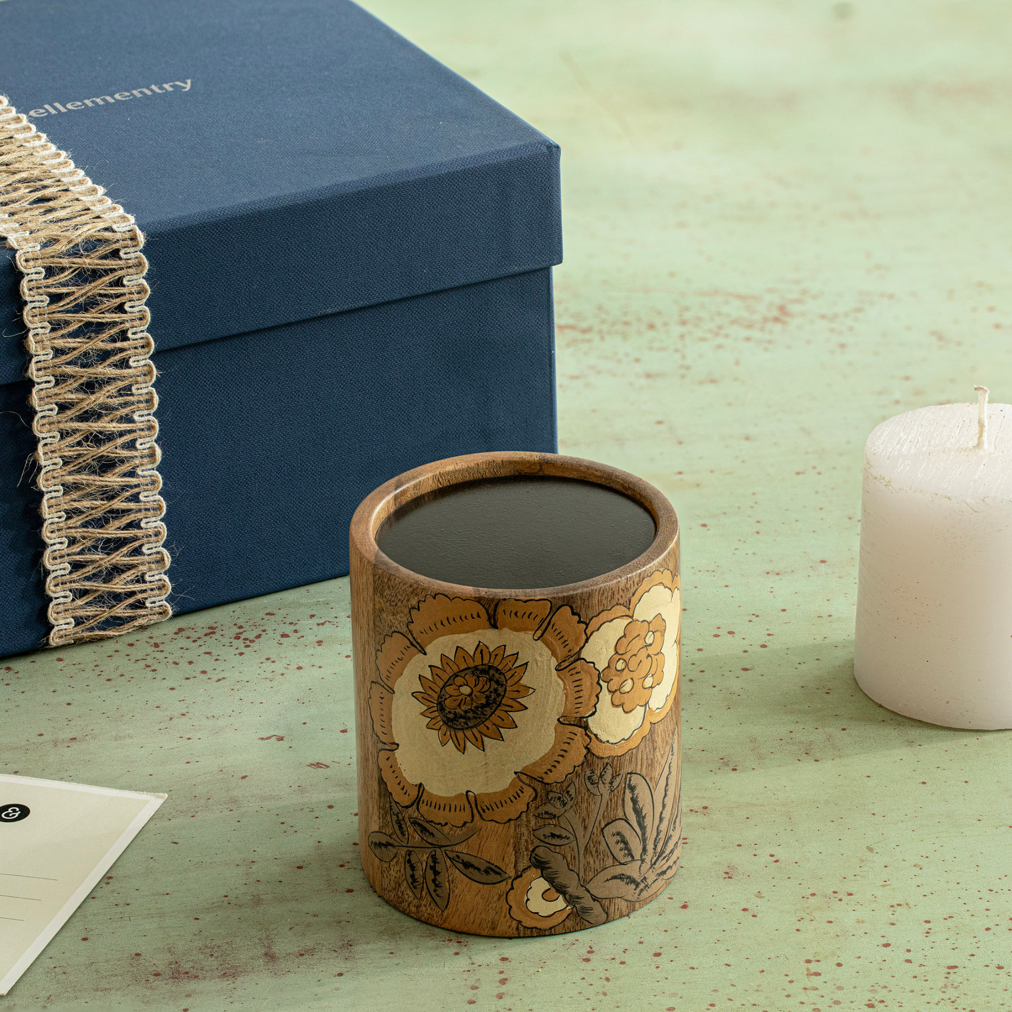 Candle with Candle Stand Gift Box - Grain & Glory